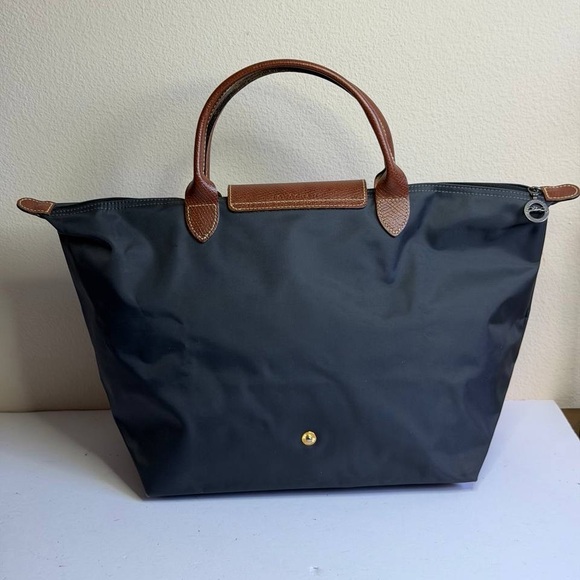 Longchamp Le Pliage Grey Nylon Tote Bag Short Handles - Picture 6 of 12